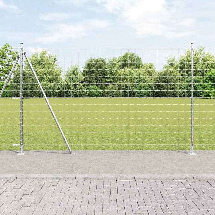 Clôture Vidaxxl avec poteau argenté 1,4 x 10 m en acier