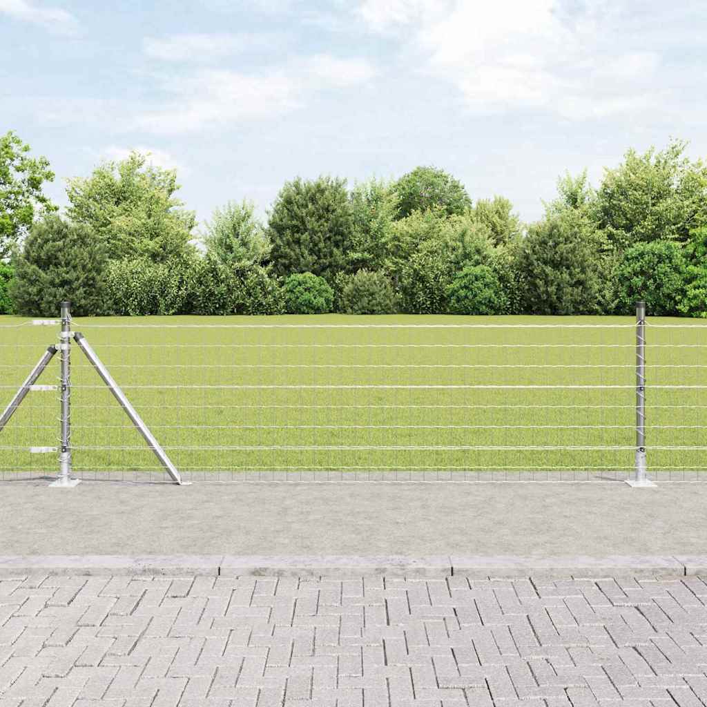 Clôture Vidaxxl avec poteau argent 0,4 x 25 m en acier