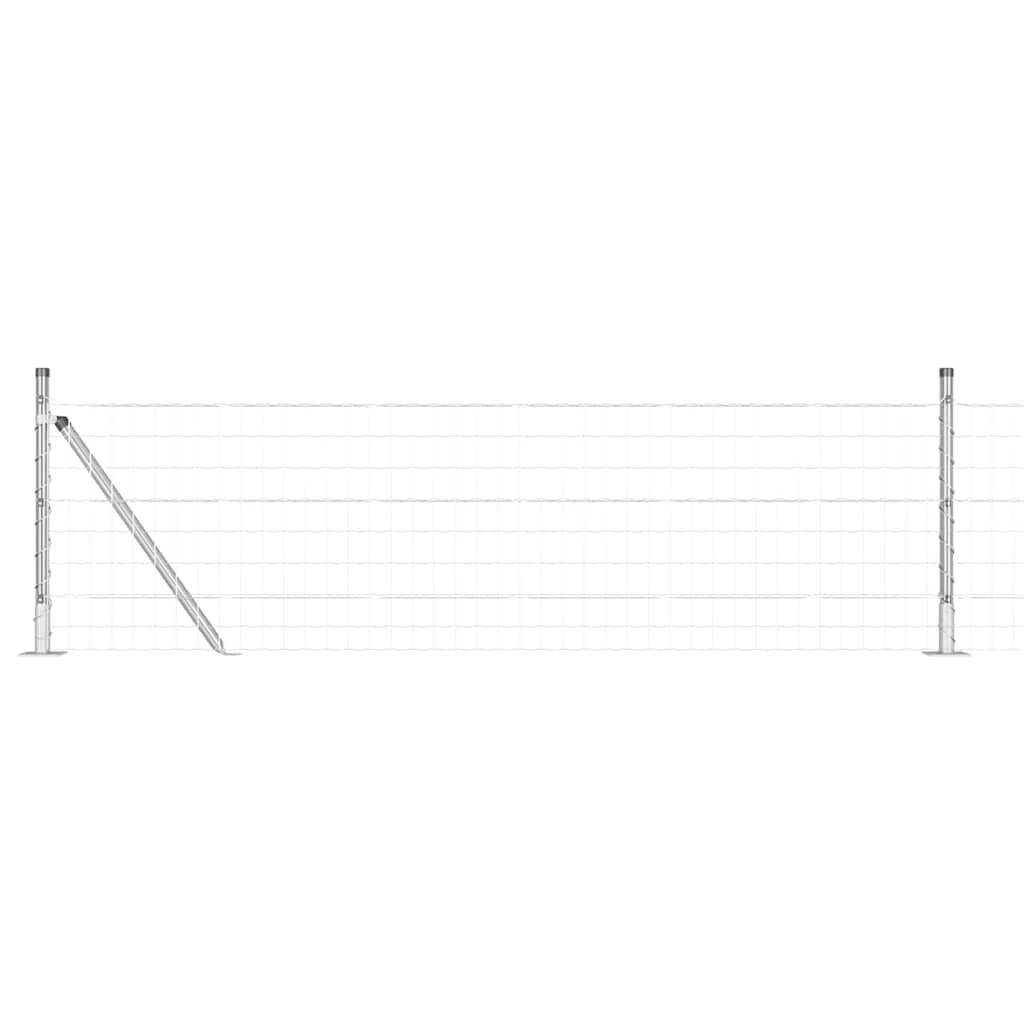 Clôture Vidaxxl avec poteau argent 0,4 x 25 m en acier