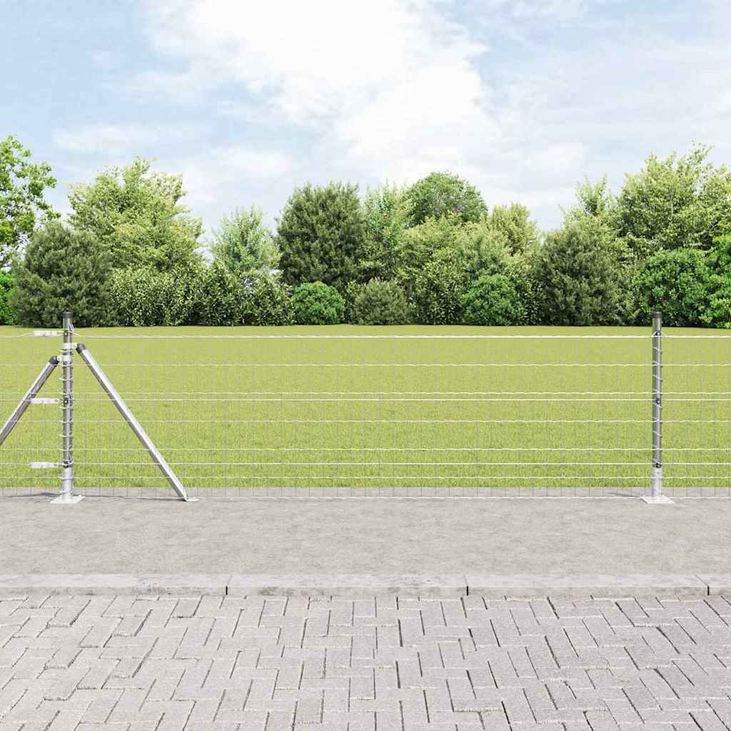 Clôture Vidaxxl avec poteau argent 0,6 x 25 m en acier