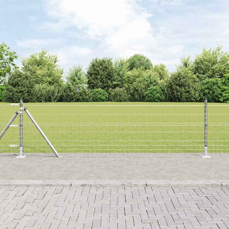 Clôture Vidaxxl avec poteau argent 0,6 x 25 m en acier