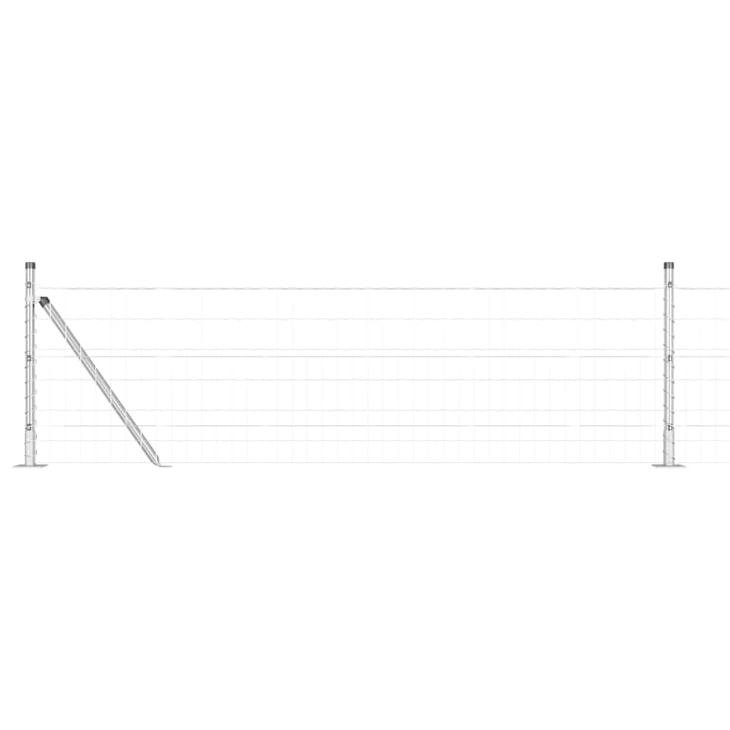 Clôture Vidaxxl avec poteau argent 0,6 x 25 m en acier