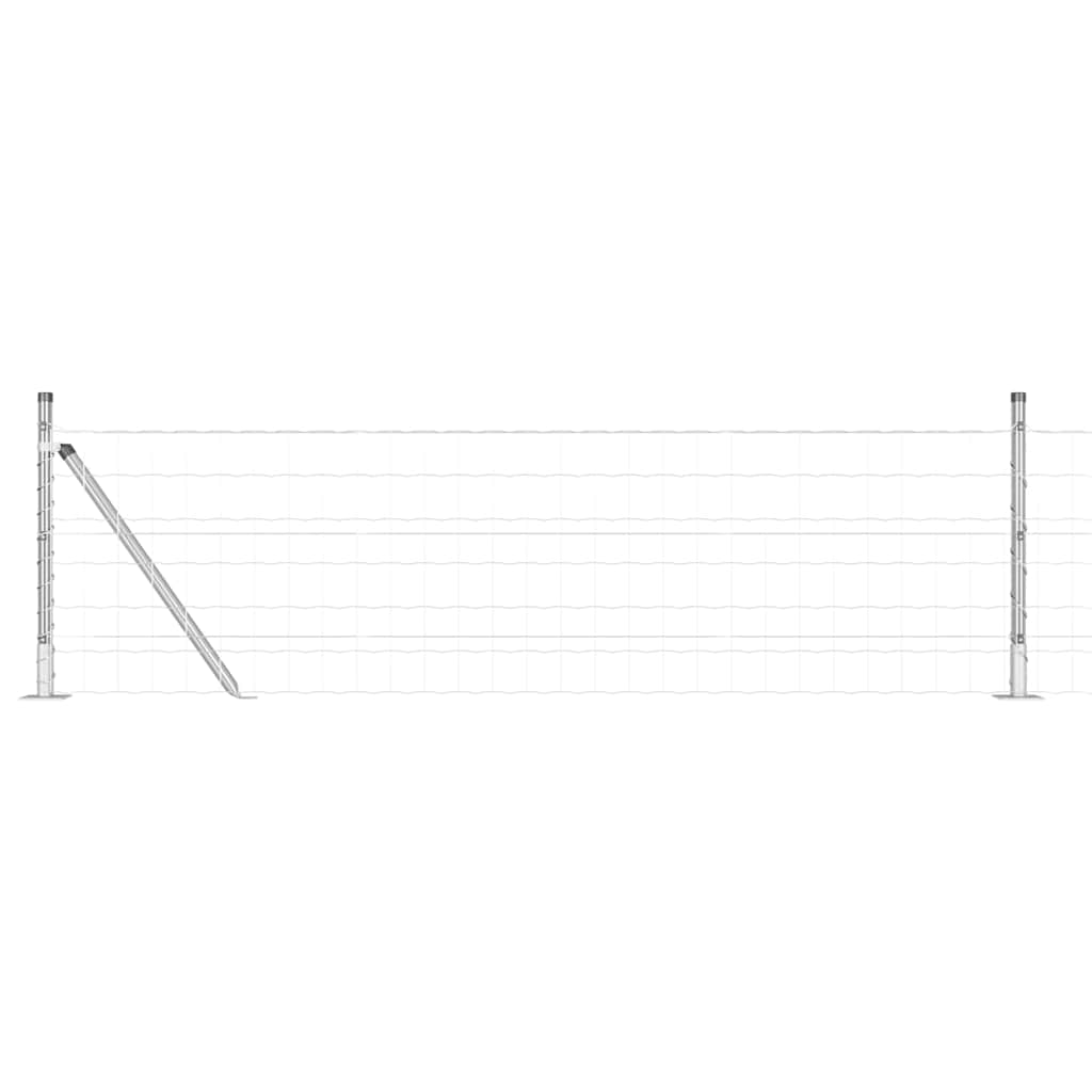 Clôture Vidaxxl avec poteau argent 0,6 x 25 m en acier