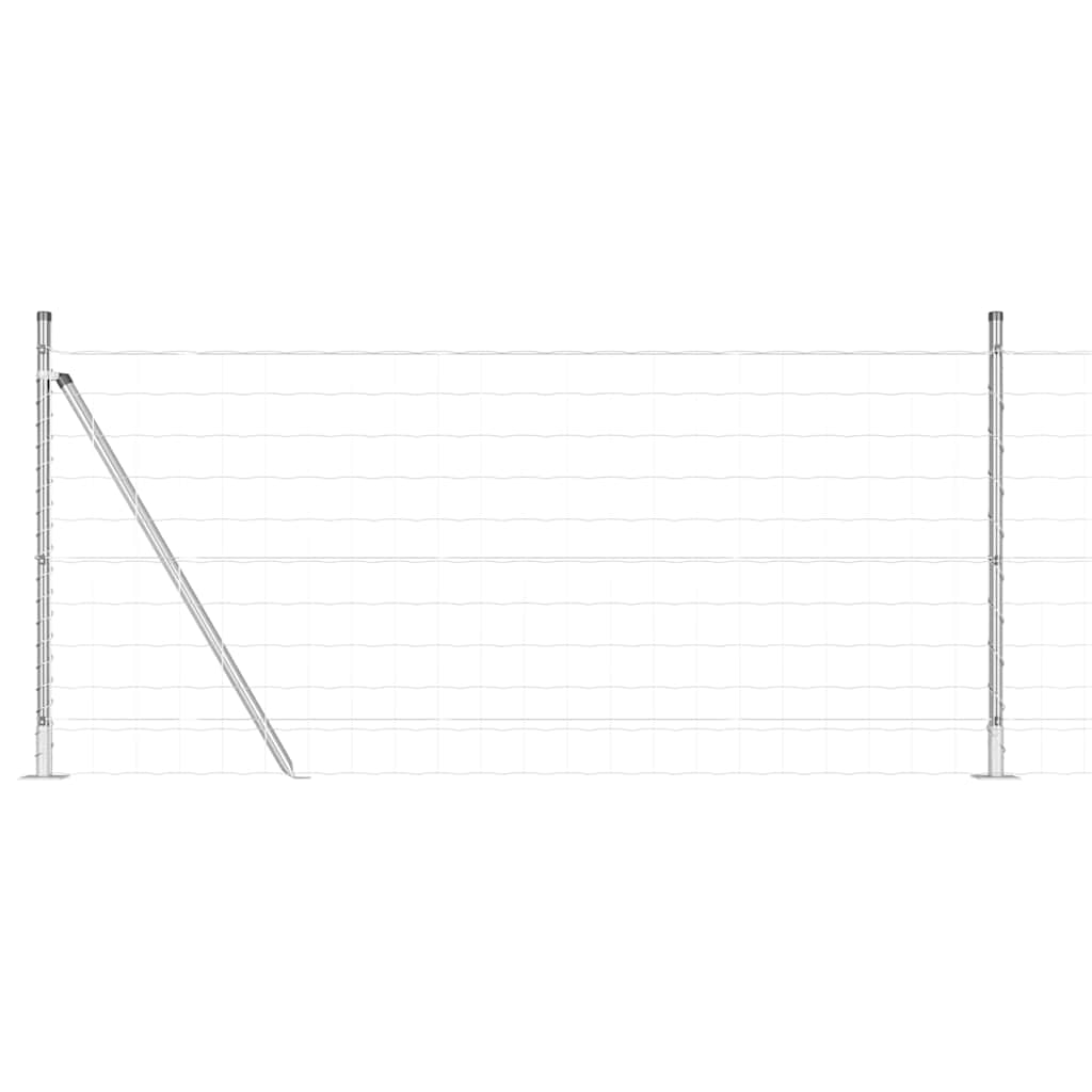Clôture Vidaxxl avec poteau argent 0,8 x 25 m en acier