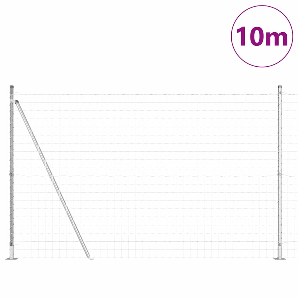 Clôture Vidaxxl avec poteau argenté 1,4 x 10 m en acier