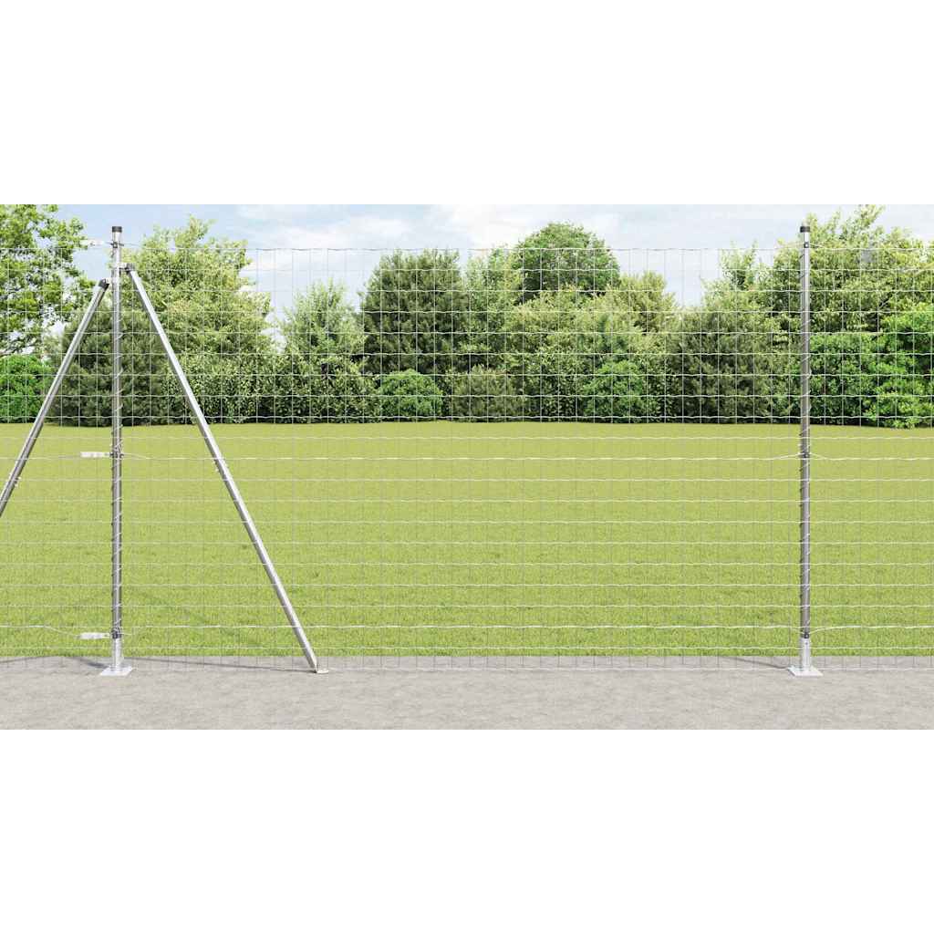 Clôture Vidaxl avec poteau argenté 1,5 x 10 m en acier