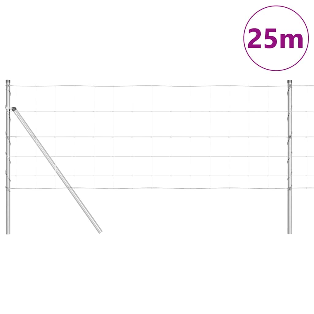 Poteau de clôture Vidaxl galvanisé 25 x 0,8 m en acier