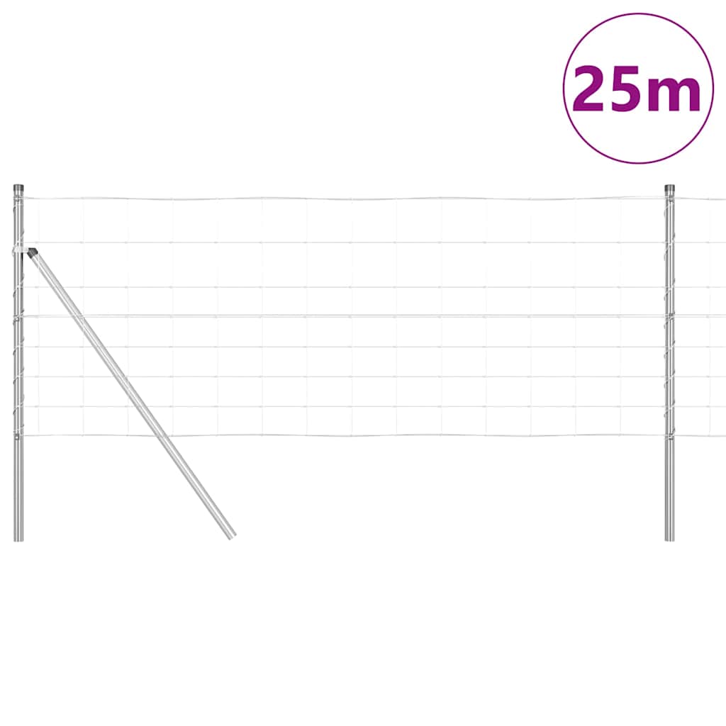 Poteau de clôture Vidaxl galvanisé 25 x 0,8 m en acier