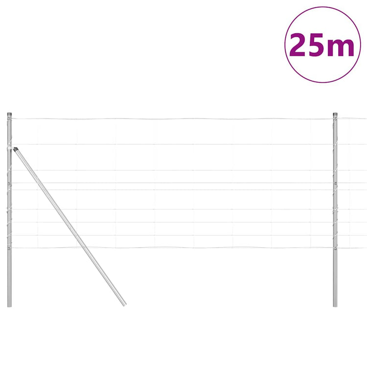 Vidaxl poteau de clôture galvanisé 25 x 1 m en acier