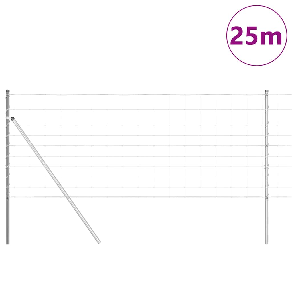 Vidaxl poteau de clôture galvanisé 25 x 1 m en acier