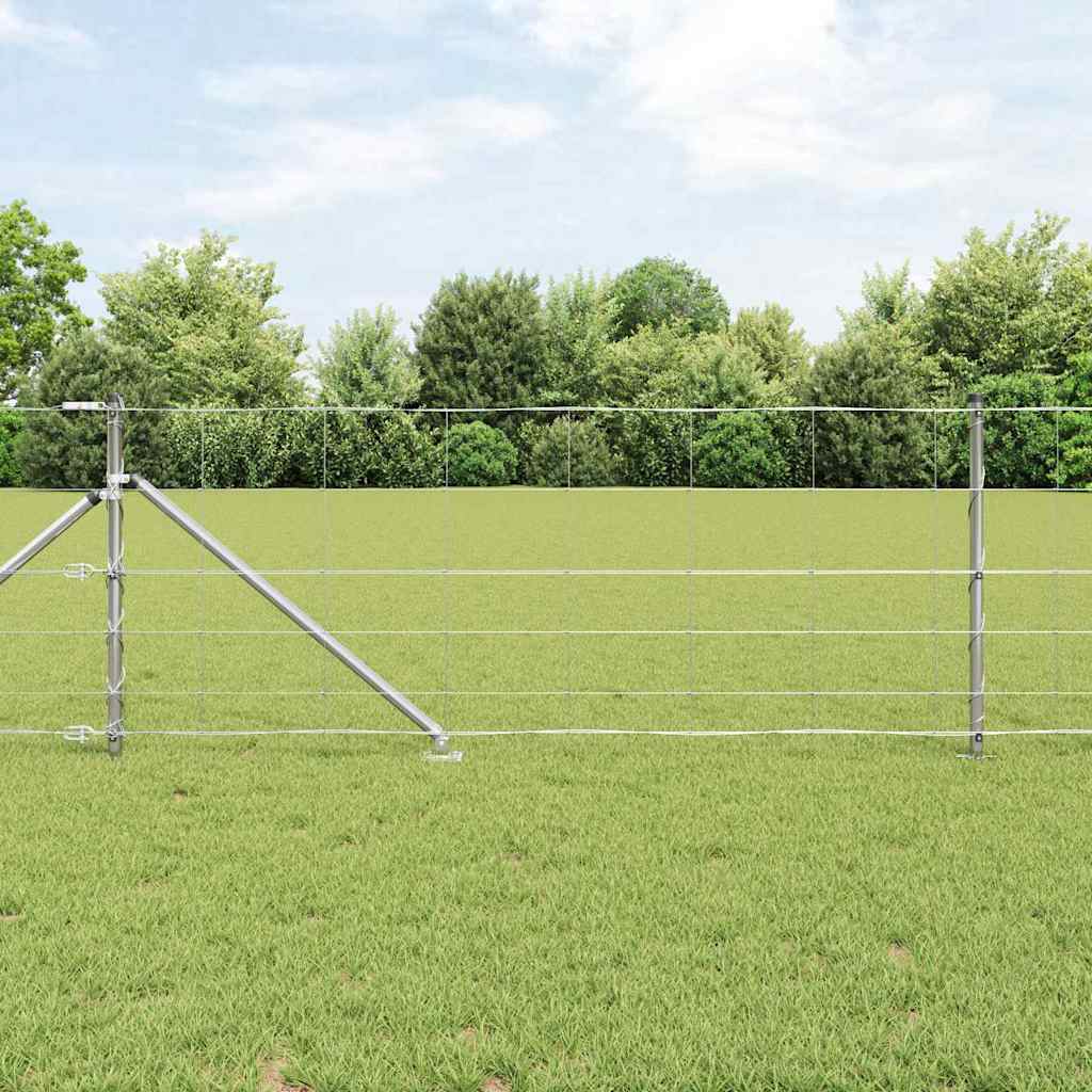 Poteau de clôture Vidaxl galvanisé 25 x 0,8 m en acier