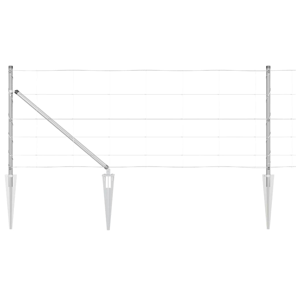 Poteau de clôture Vidaxl galvanisé 25 x 0,8 m en acier