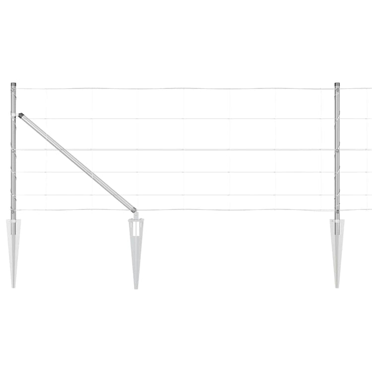 Poteau de clôture Vidaxl galvanisé 25 x 0,8 m en acier
