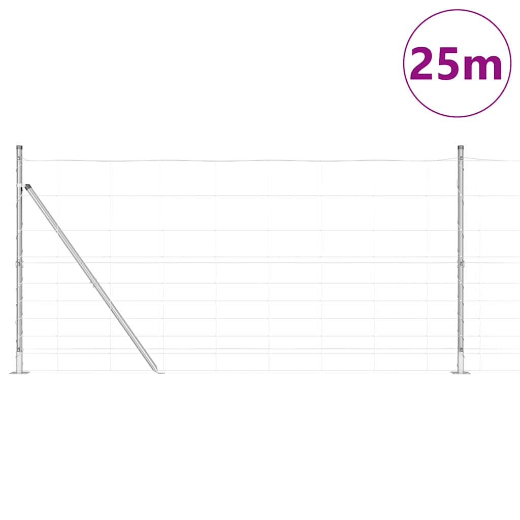 Poteau de clôture Vidaxl galvanisé 25 x 1,2 m en acier