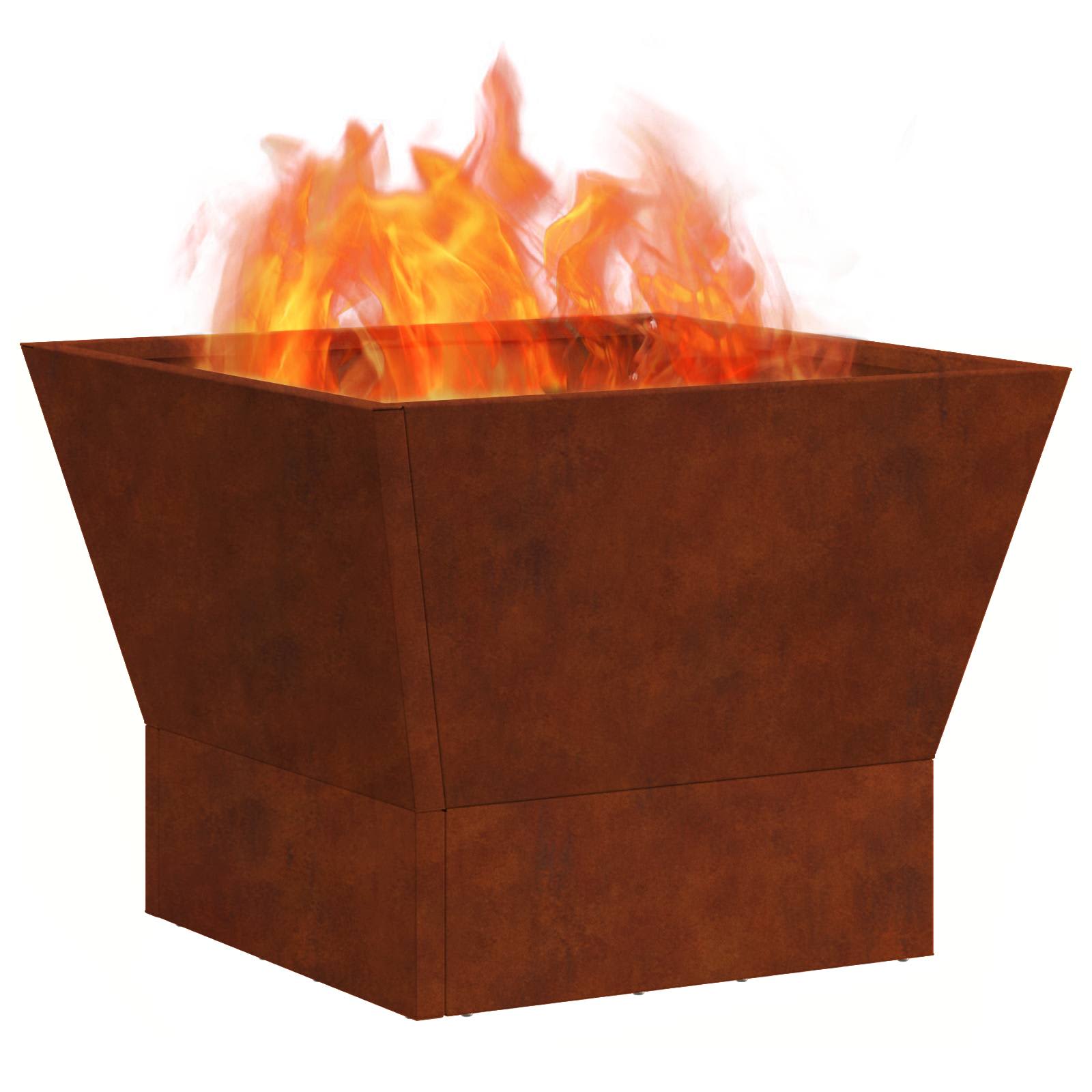 Vidaxl brasero marron 40 x 40 x 35 cm acier corten