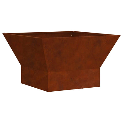 Vidaxl brasero marron 60 x 60 x 35 cm acier corten