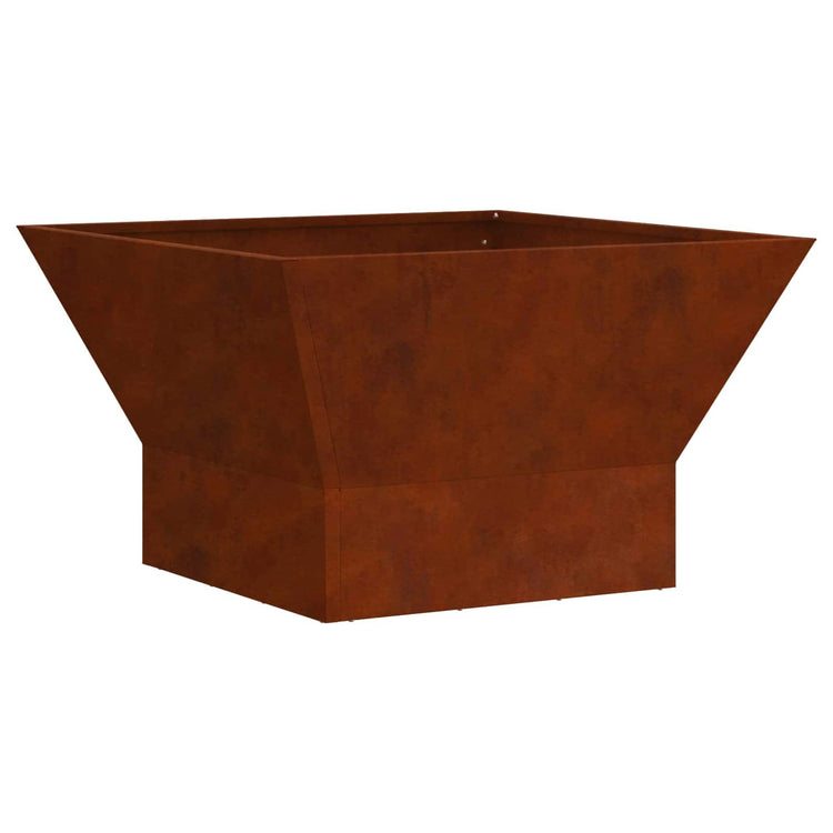 Vidaxl brasero marron 60 x 60 x 35 cm acier corten