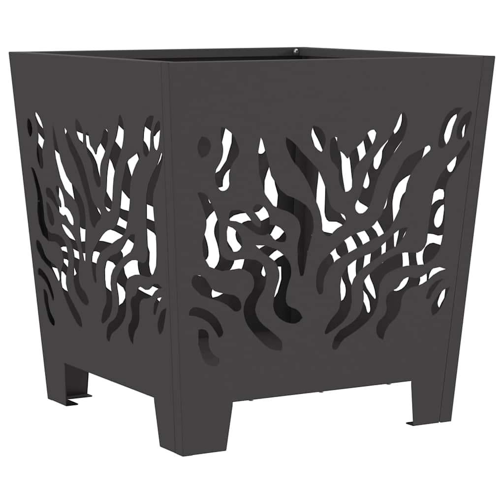 Vidaxl brasero noir 40 x 40 x 40 cm acier