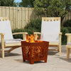 Vidaxl brasero marron 40 x 40 x 40 cm acier