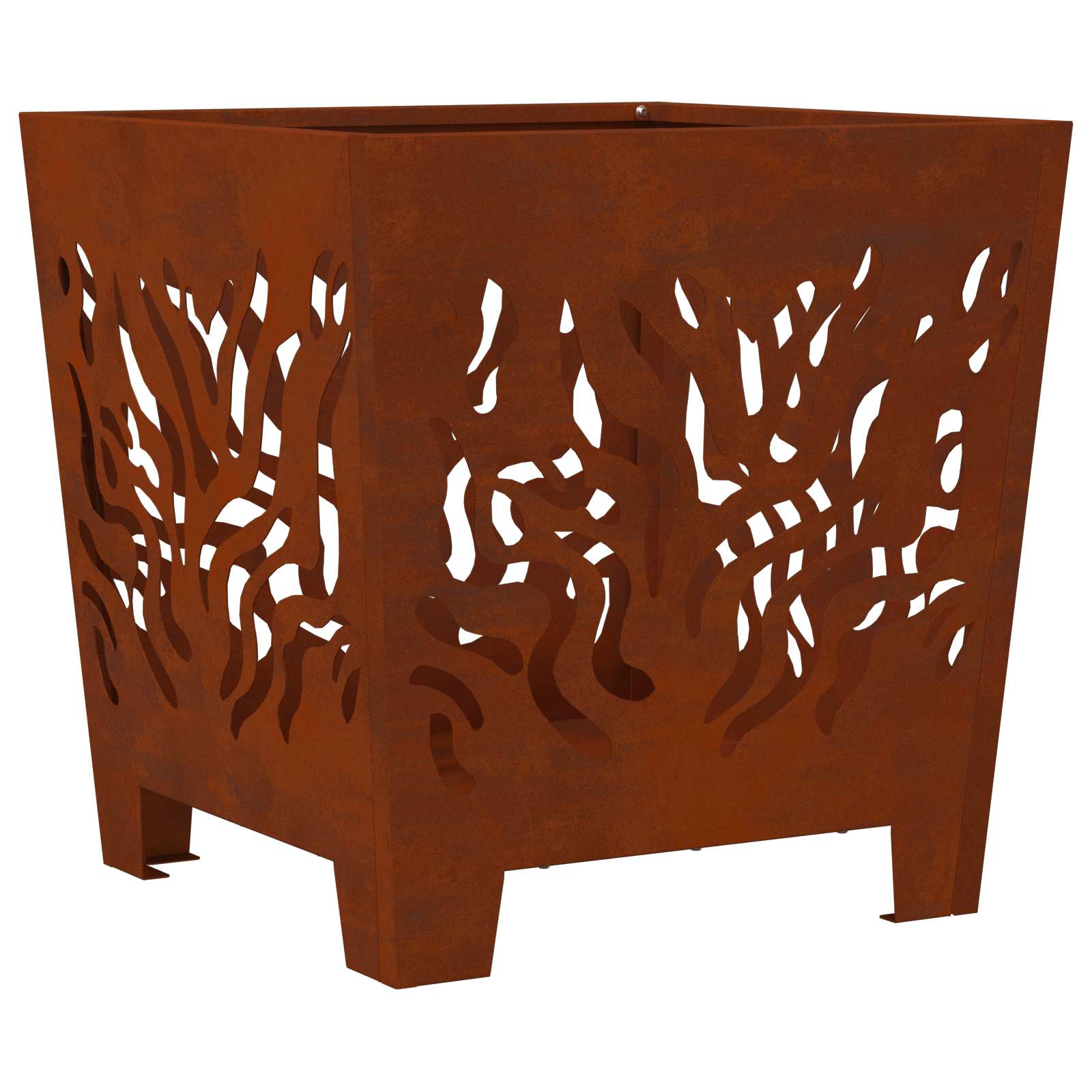 Vidaxl brasero marron 40 x 40 x 40 cm acier