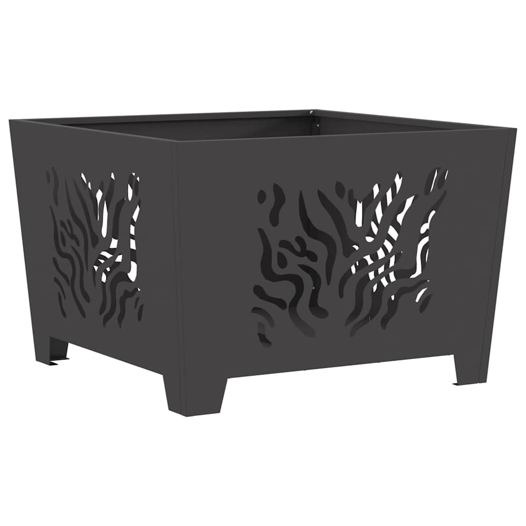Vidaxl brasero noir 60 x 60 x 40 cm acier