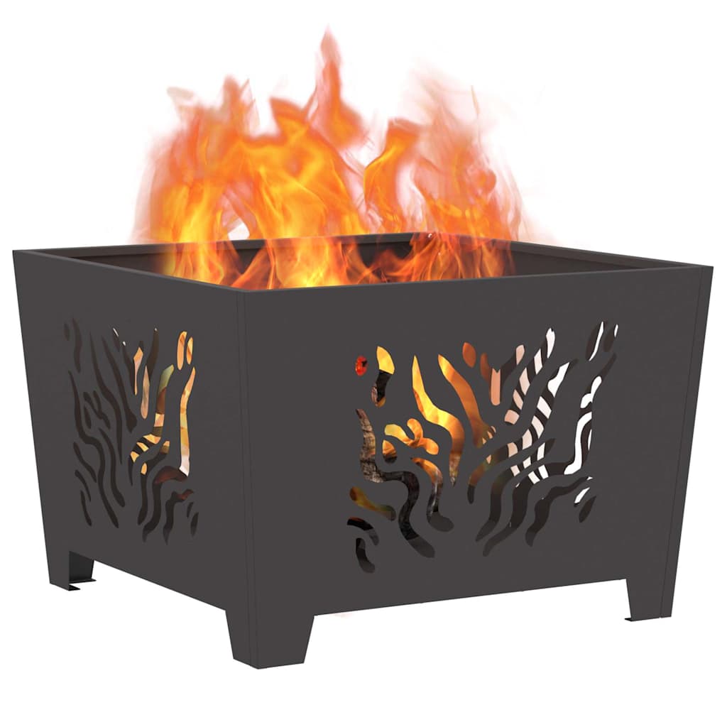 Vidaxl brasero noir 60 x 60 x 40 cm acier