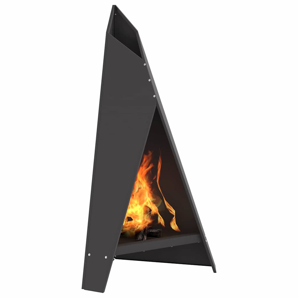 Vidaxl brasero noir 58 x 40 x 100 cm acier