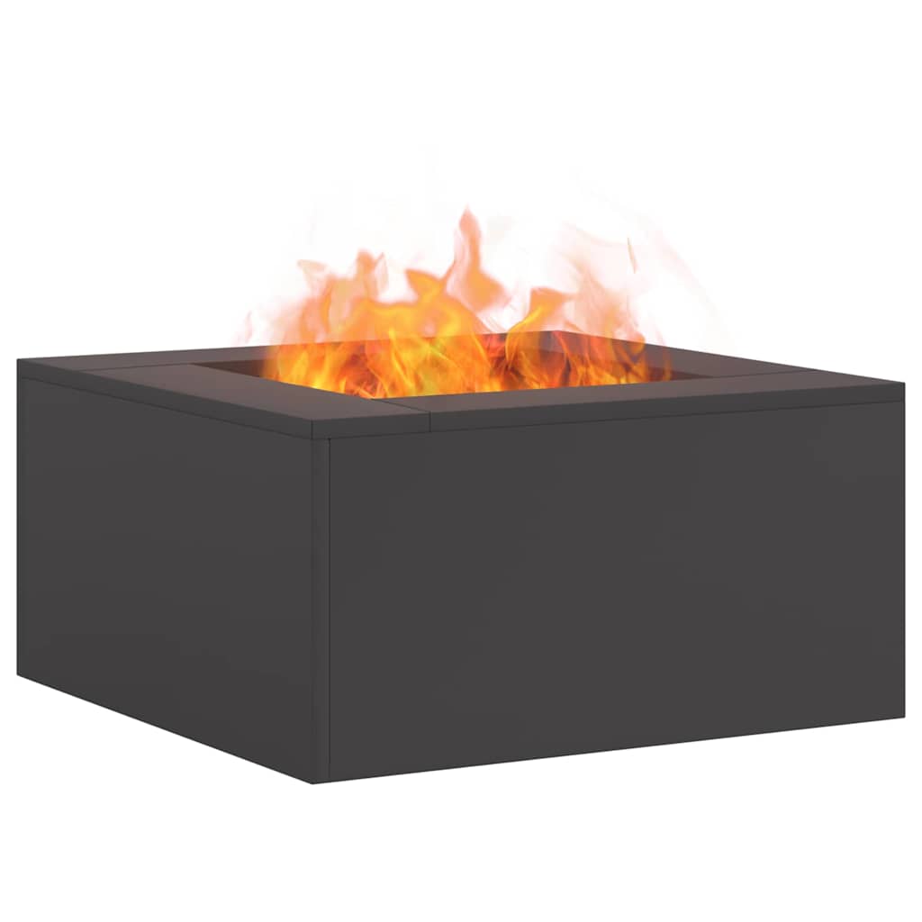Vidaxl brasero noir 60 x 60 x 30 cm acier
