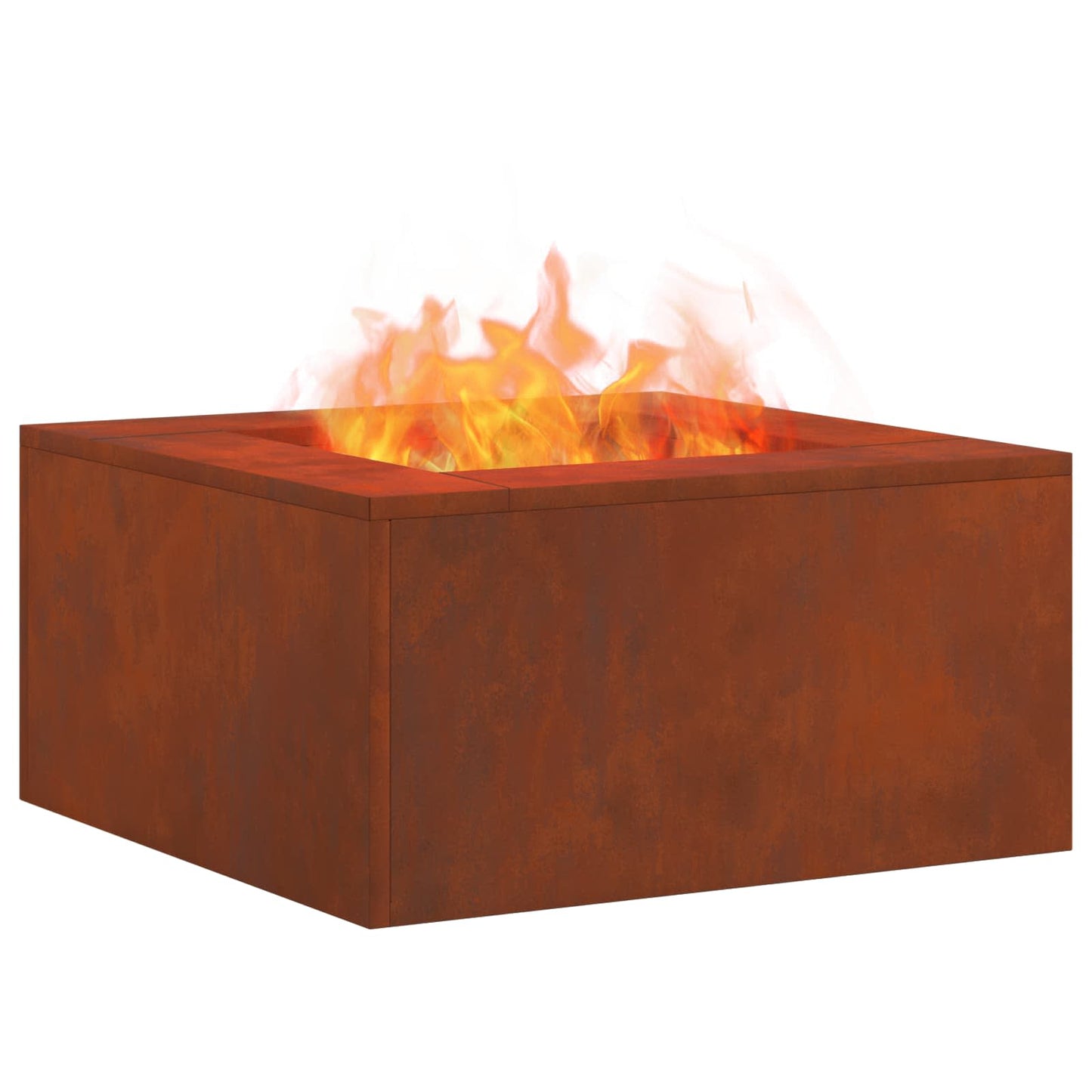Vidaxl brasero marron 60 x 60 x 30 cm acier corten