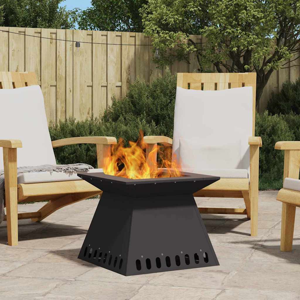Vidaxl brasero noir 48 x 48 x 40 cm acier