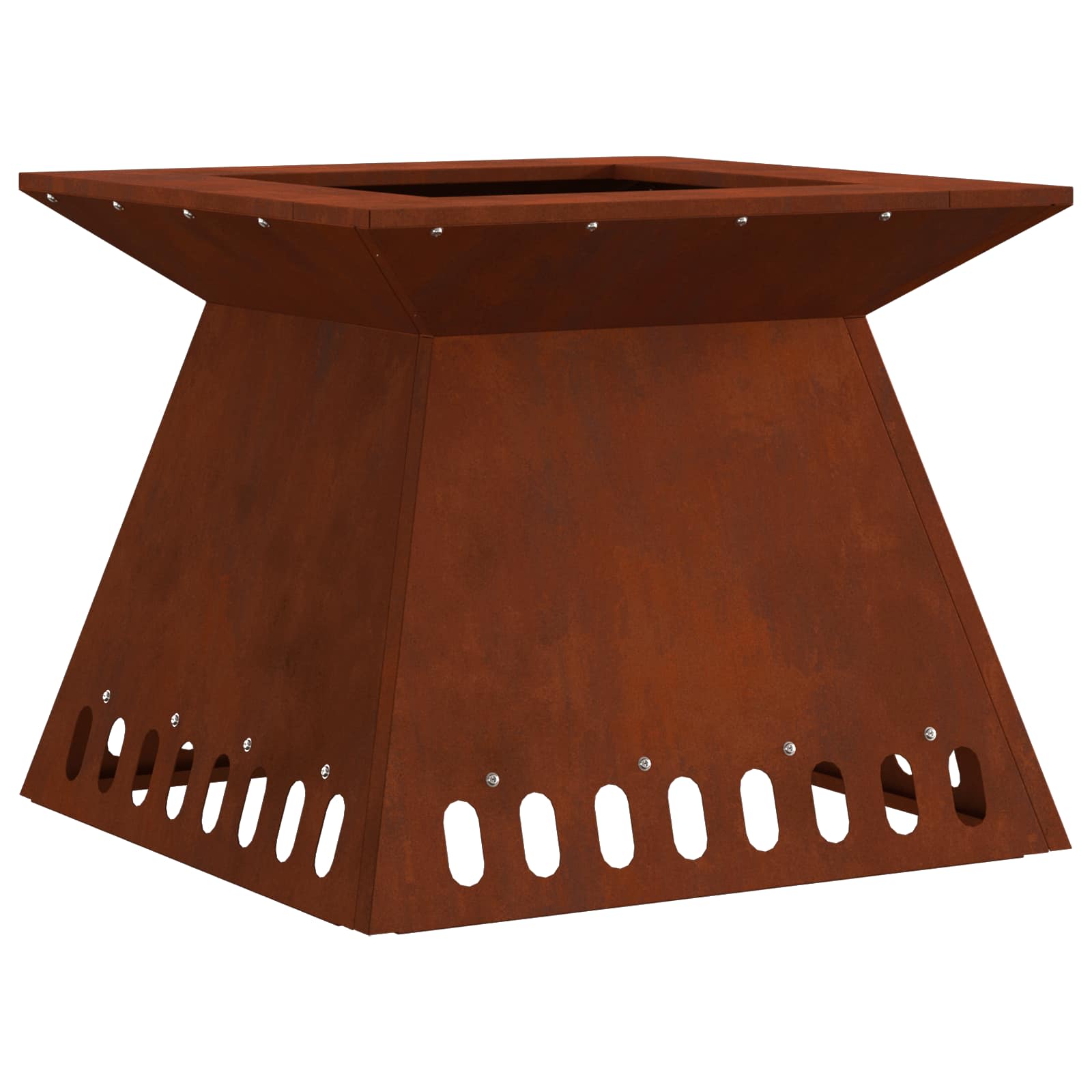 Vidaxl brasero marron 48 x 48 x 40 cm acier corten