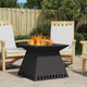 Vidaxl brasero noir 60 x 60 x 50 cm acier