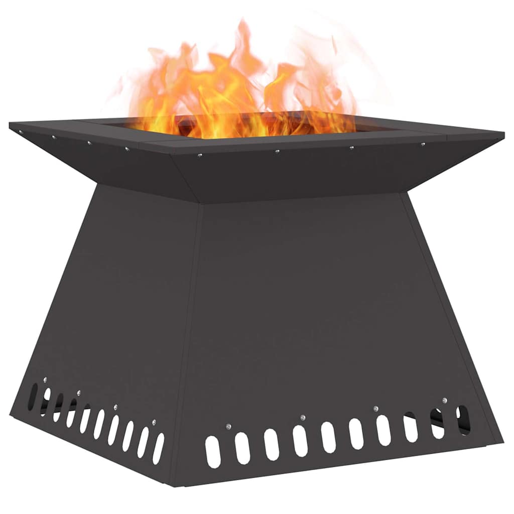 Vidaxl brasero noir 60 x 60 x 50 cm acier