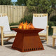 Vidaxl brasero marron 60 x 60 x 50 cm acier corten
