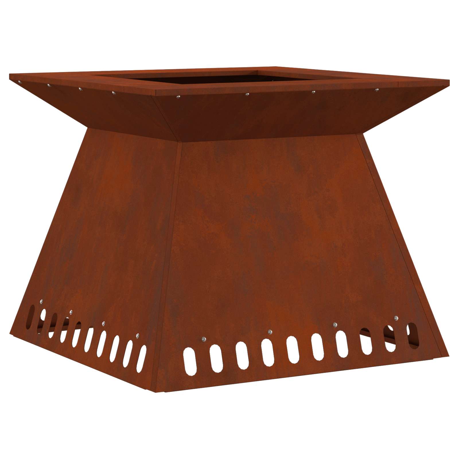 Vidaxl brasero marron 60 x 60 x 50 cm acier corten