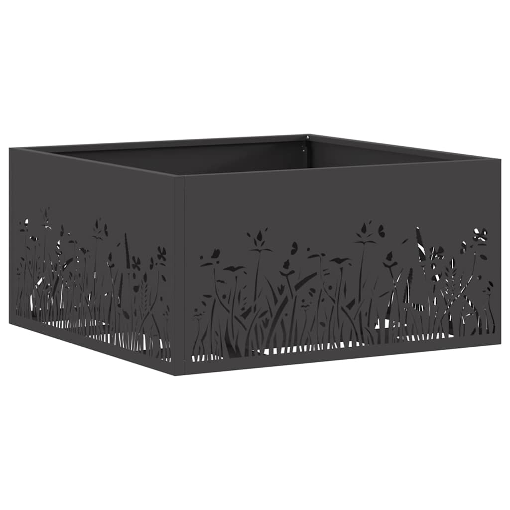 Vidaxl brasero noir 60 x 60 x 30 cm acier
