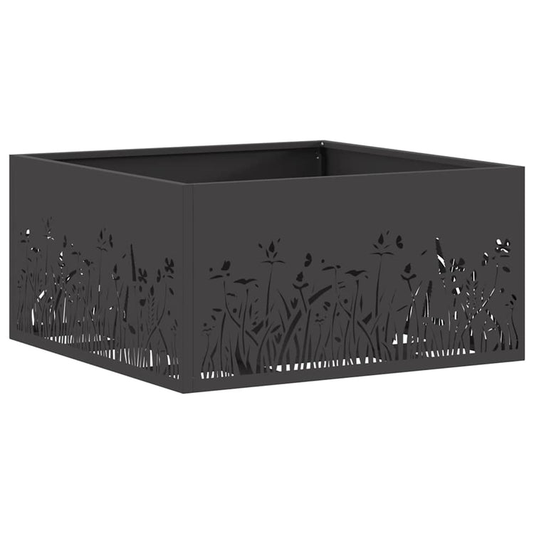 Vidaxl brasero noir 60 x 60 x 30 cm acier
