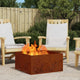 Vidaxl brasero marron 60 x 60 x 30 cm acier corten