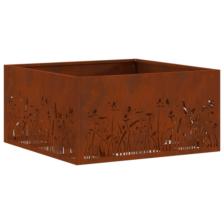 Vidaxl brasero marron 60 x 60 x 30 cm acier corten
