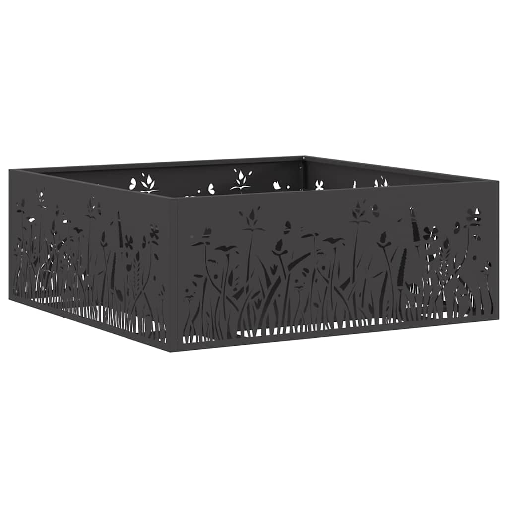 Vidaxl brasero noir 80 x 80 x 30 cm acier