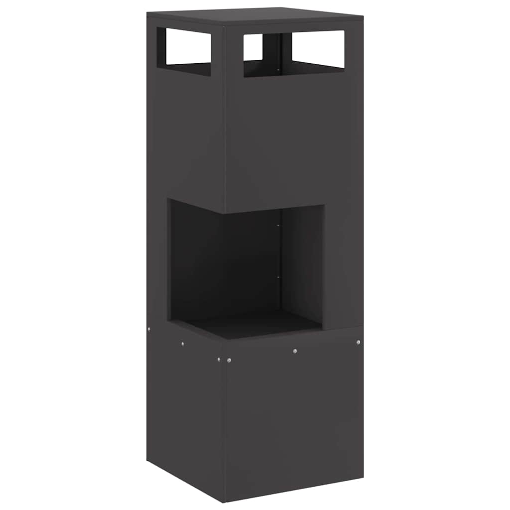 Vidaxl brasero noir 35 x 35 x 100 cm acier