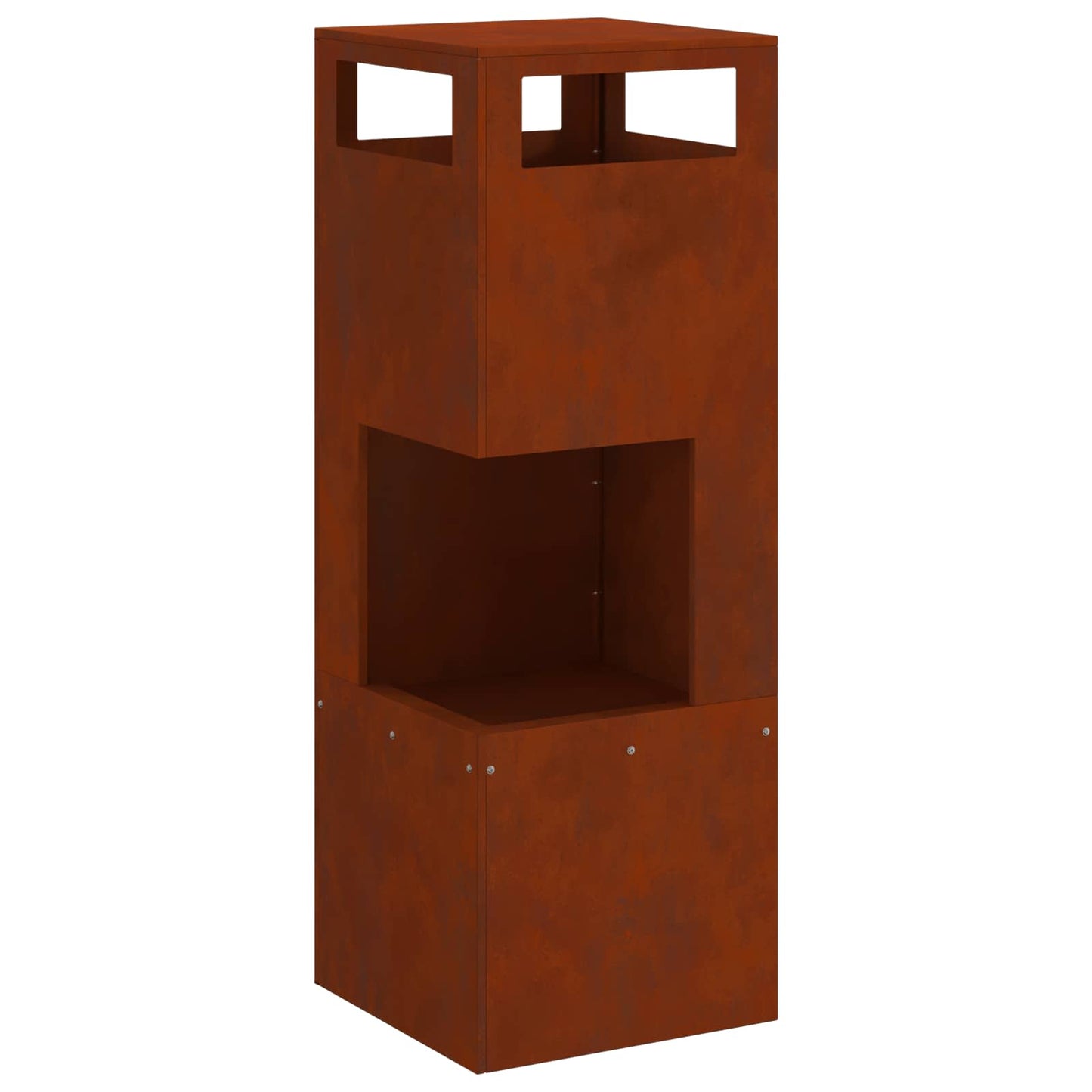 Vidaxl brasero marron 35 x 35 x 100 cm acier