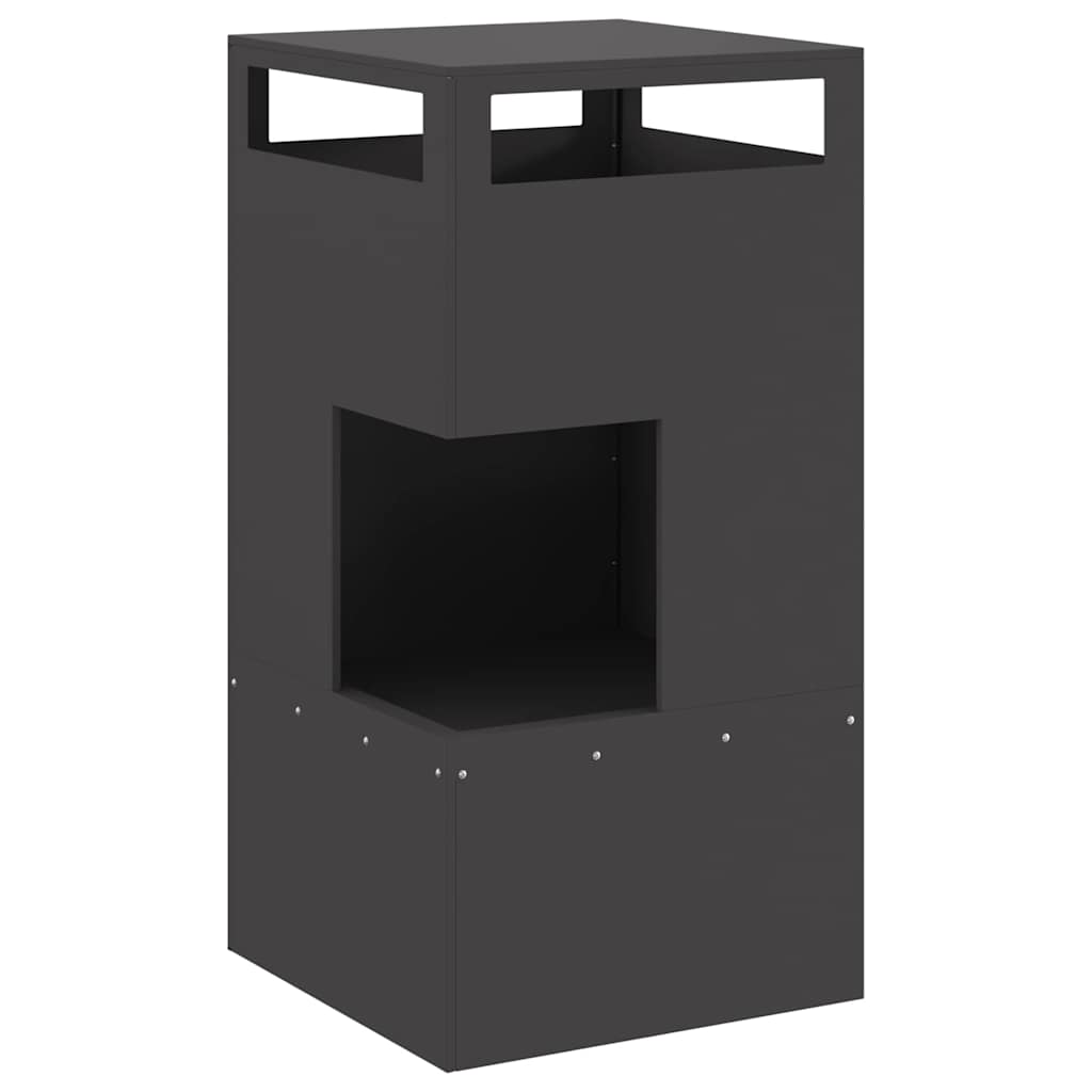 Vidaxl brasero noir 50 x 50 x 100 cm acier