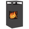 Vidaxl brasero noir 50 x 50 x 100 cm acier