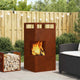 Vidaxl brasero marron 50 x 50 x 100 cm acier