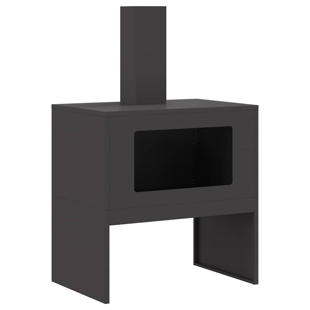 Vidaxl brasero noir 60 x 40 x 96 cm acier