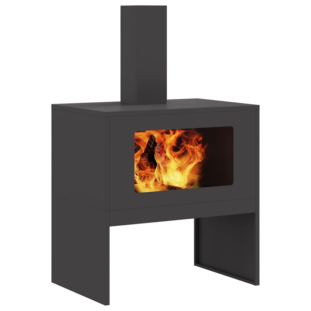 Vidaxl brasero noir 60 x 40 x 96 cm acier