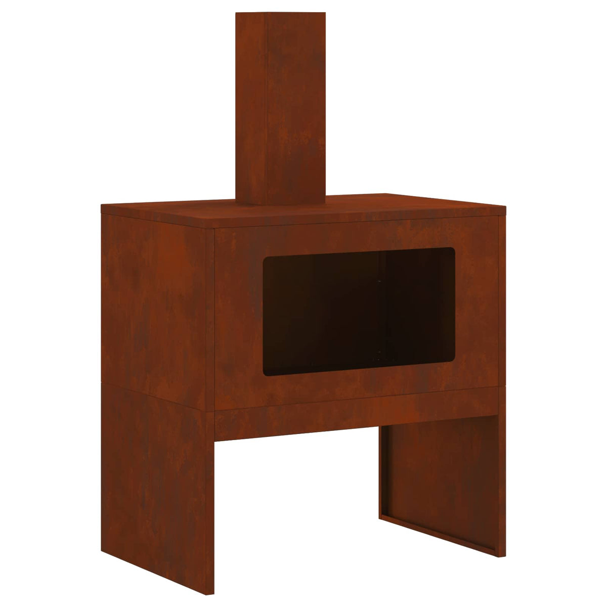 Vidaxl brasero marron 60 x 40 x 96 cm acier corten