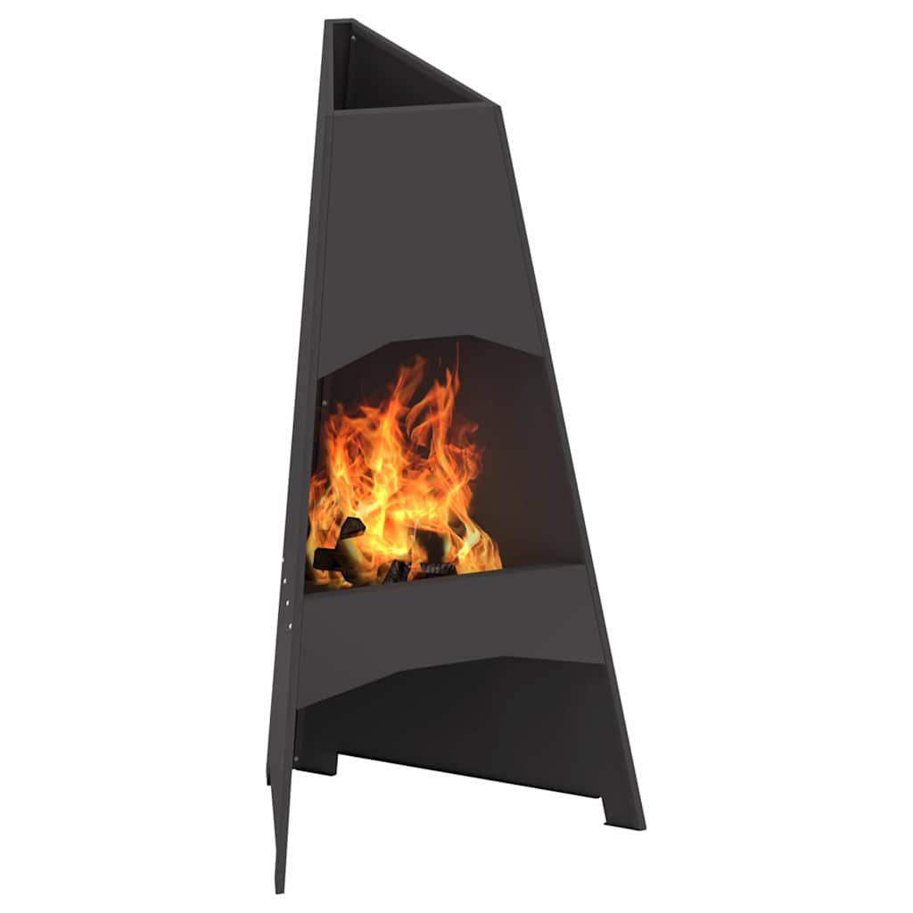 Vidaxl brasero noir 50 x 50 x 95 cm acier