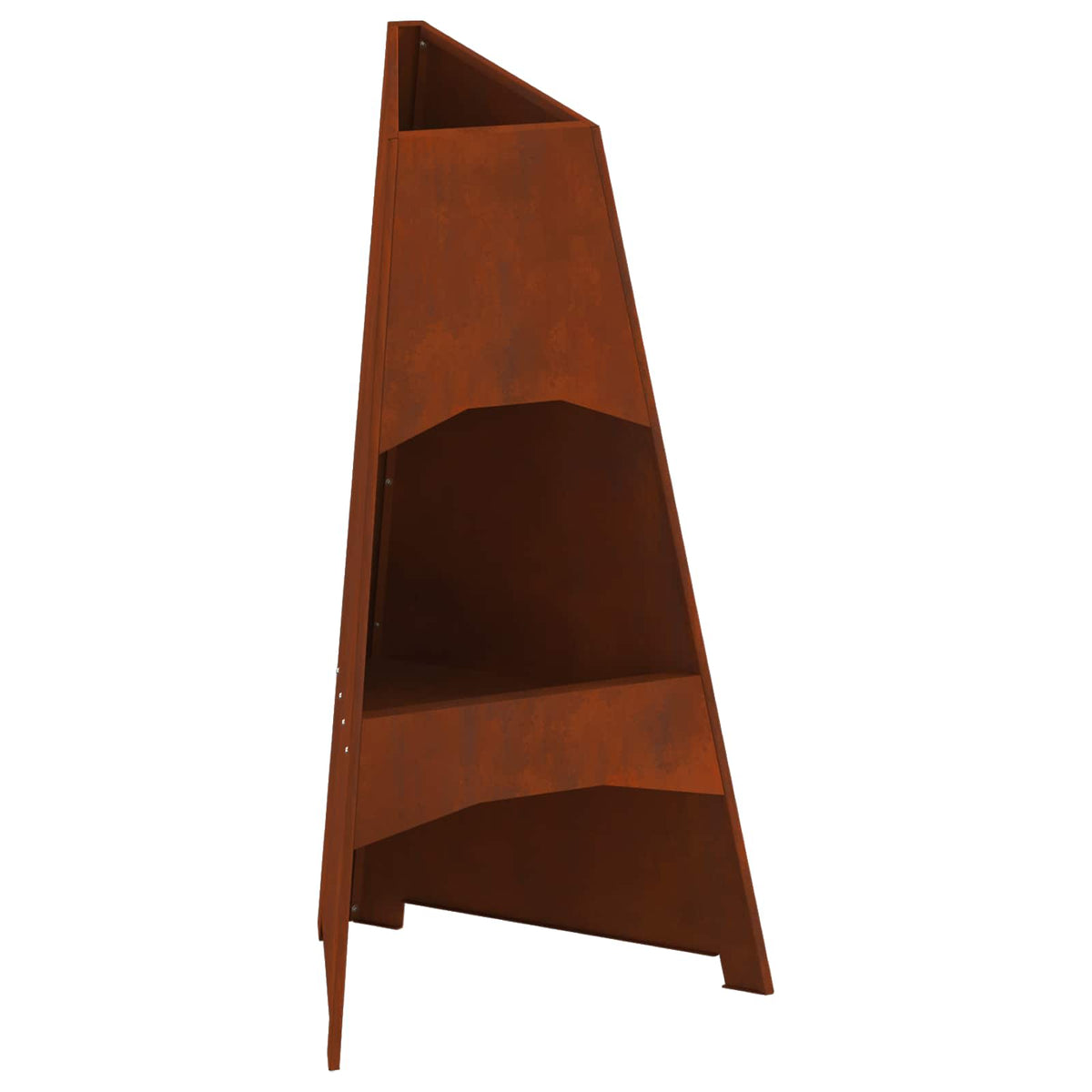 Vidaxl brasero marron 50 x 50 x 95 cm acier corten